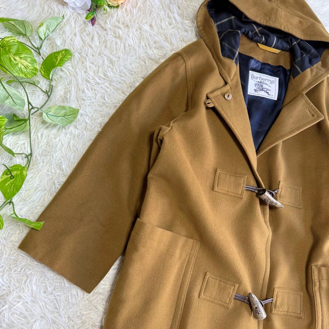 【バーバリー】極美品 ダッフルコート マスタード ウール Sサイズ レディース