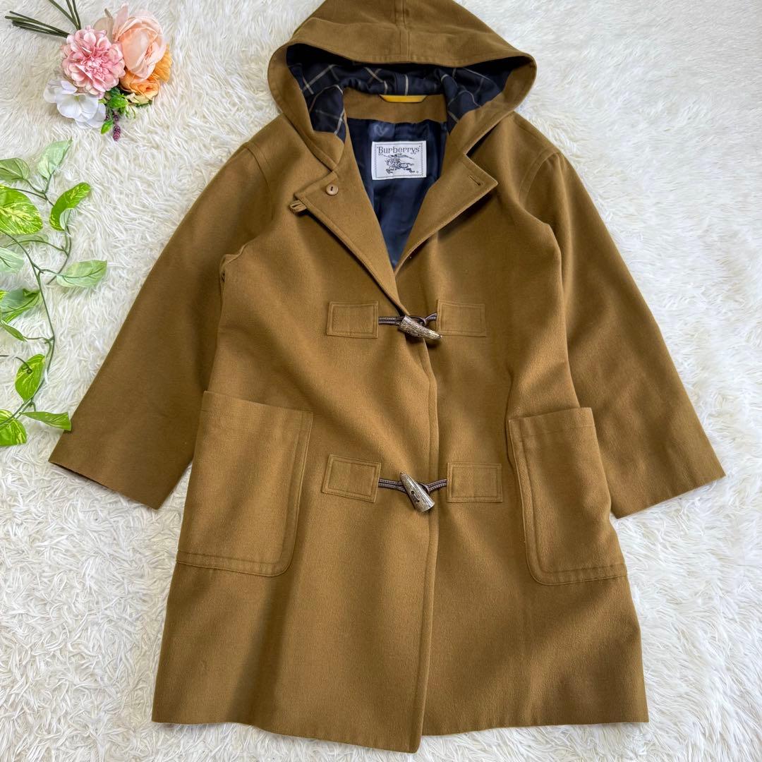 【バーバリー】極美品 ダッフルコート マスタード ウール Sサイズ レディース