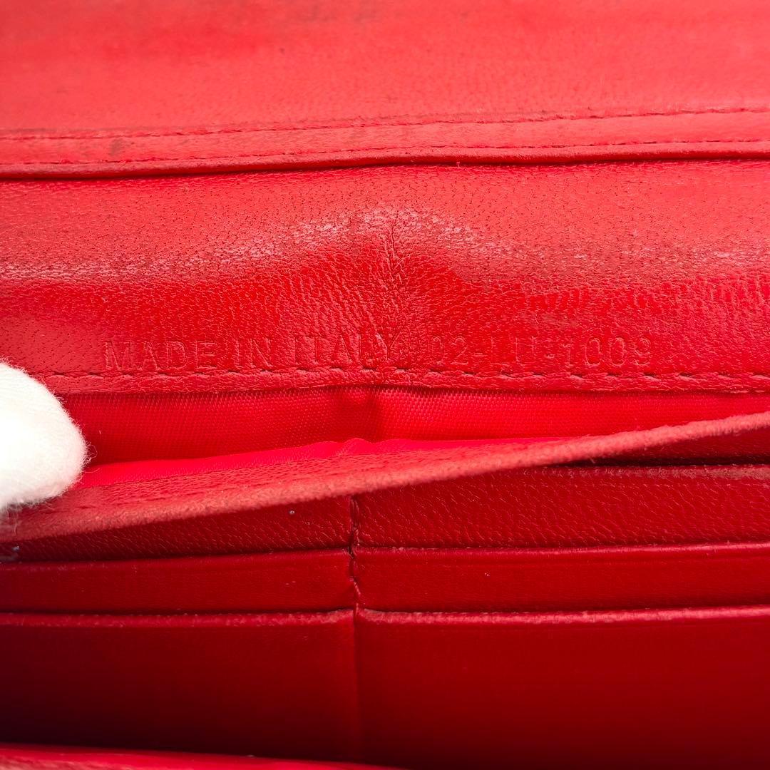 Dior レディディオール チェーンウォレット パテントレザー