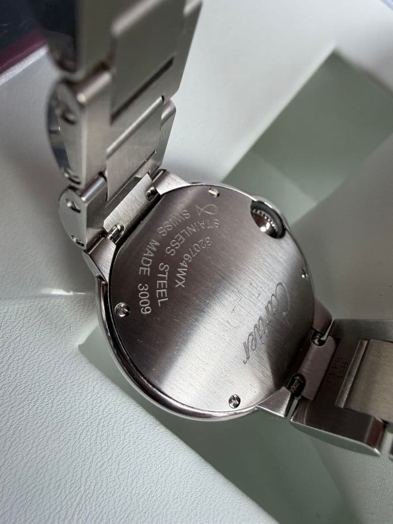 カルティエ W6920038 バロンブルー クォーツ レディース美品保証書付き