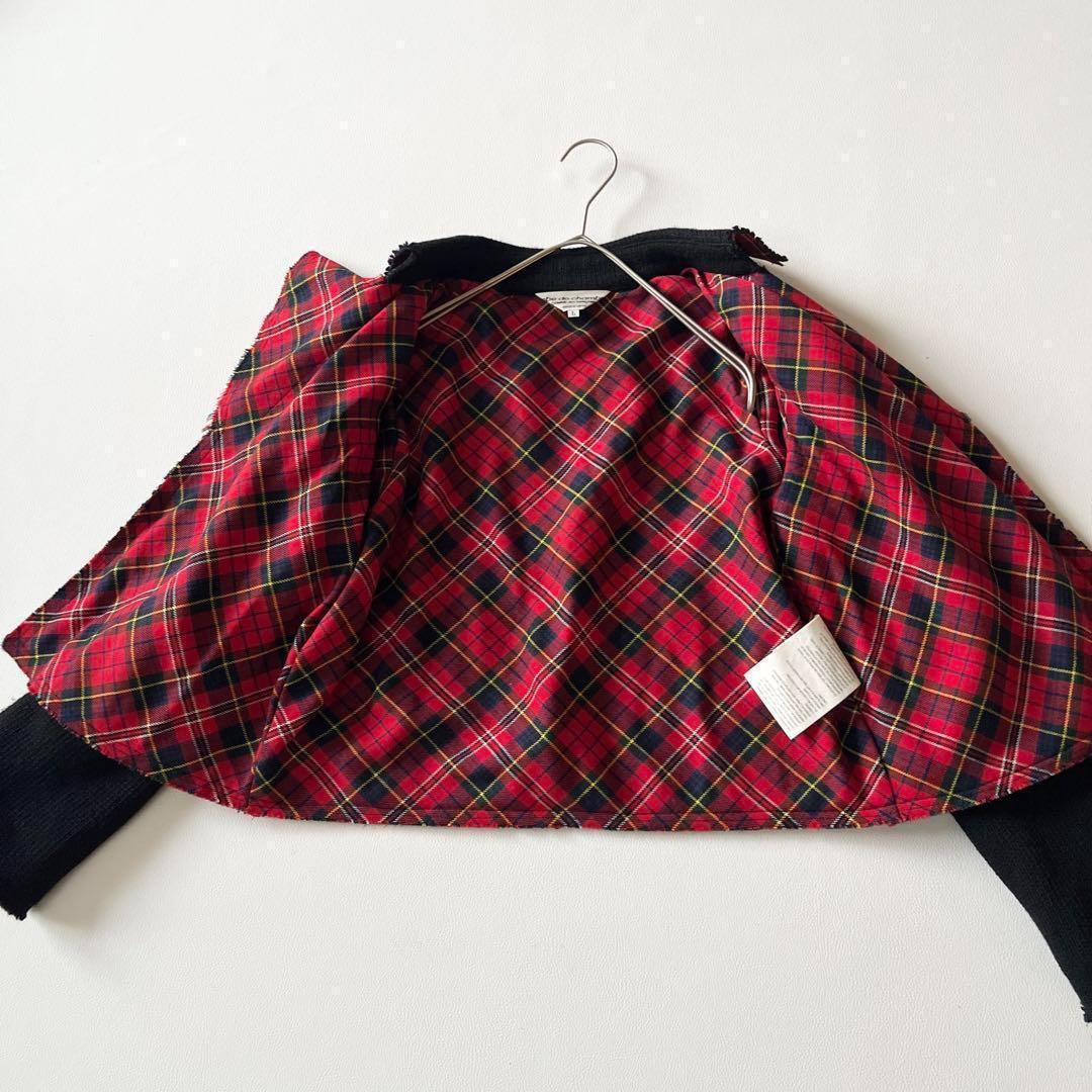 ▼希少レア✨ローブドシャンブル✨コムデギャルソン✨ニットジャケット 裏地チェック