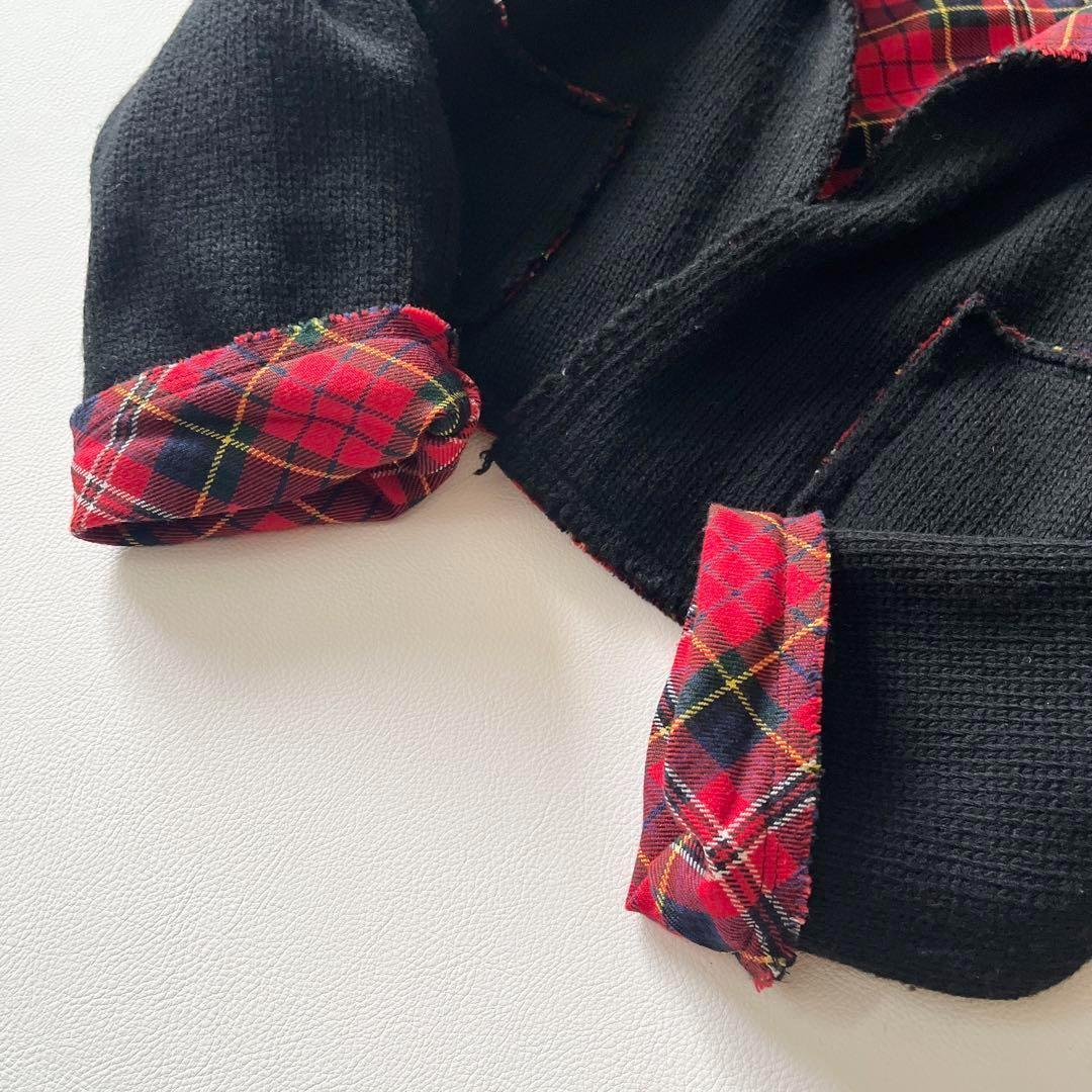 ▼希少レア✨ローブドシャンブル✨コムデギャルソン✨ニットジャケット 裏地チェック