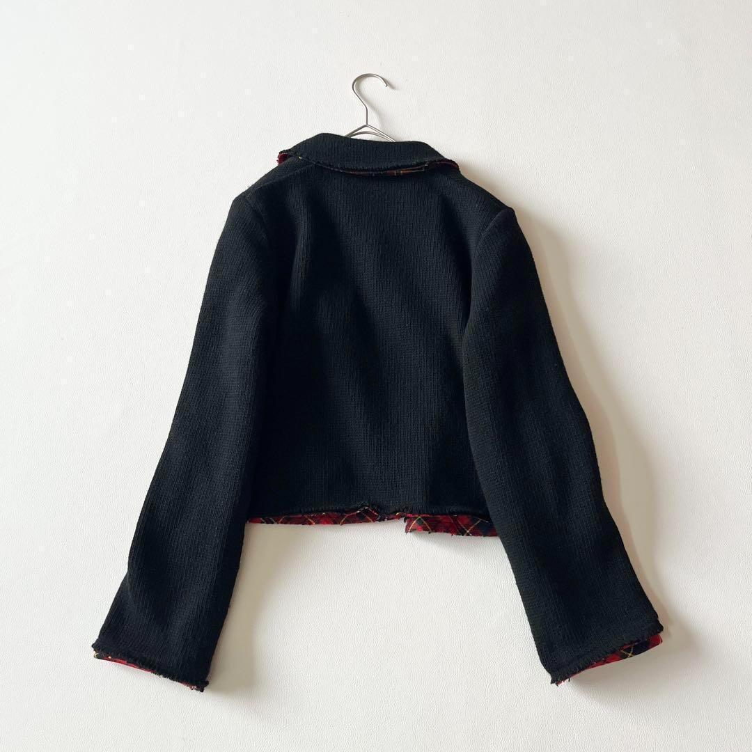 ▼希少レア✨ローブドシャンブル✨コムデギャルソン✨ニットジャケット 裏地チェック