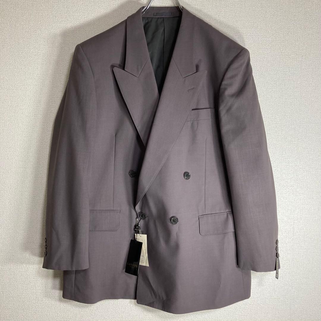 LANVIN グレー ダブルブレストスーツ スラックス付き Set Up 未使用