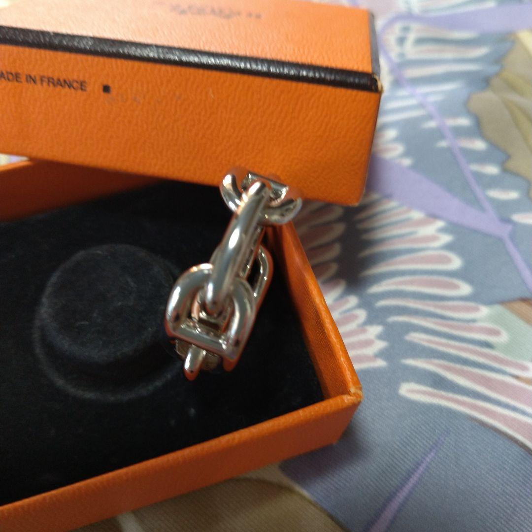 シルバースカーフリング 箱付き フランス製　HERMES
