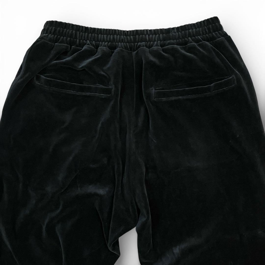 AVIREX ベロア トラックジャケット 黒 セットアップ 上下 ロゴ 刺繍 L