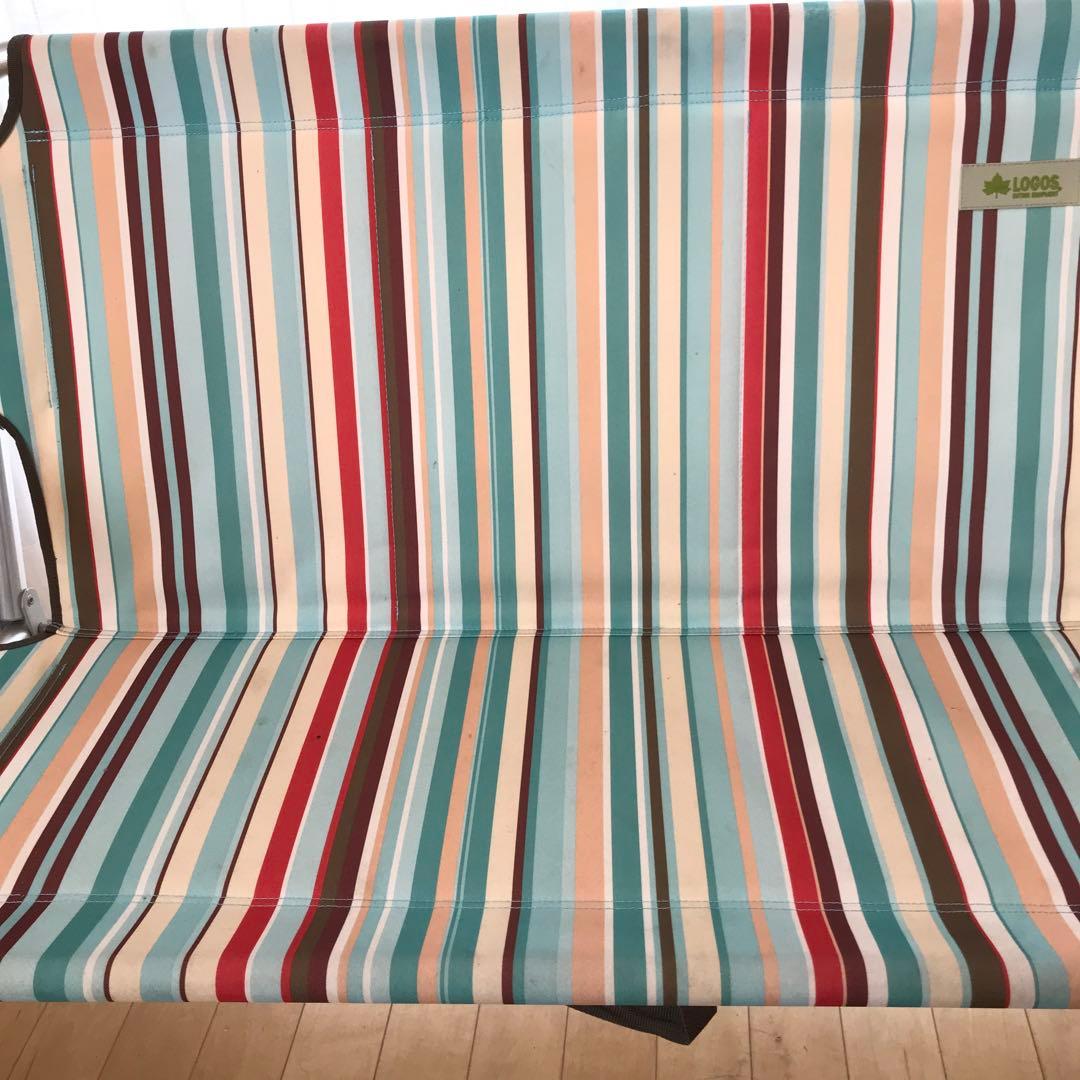 ロゴス　二人掛け　ストライプ　チェア