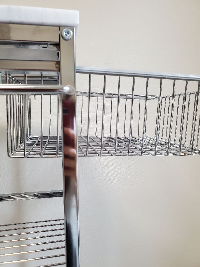 マーブルトップトローリー　大理石天板 スチール製キッチンワゴン　S