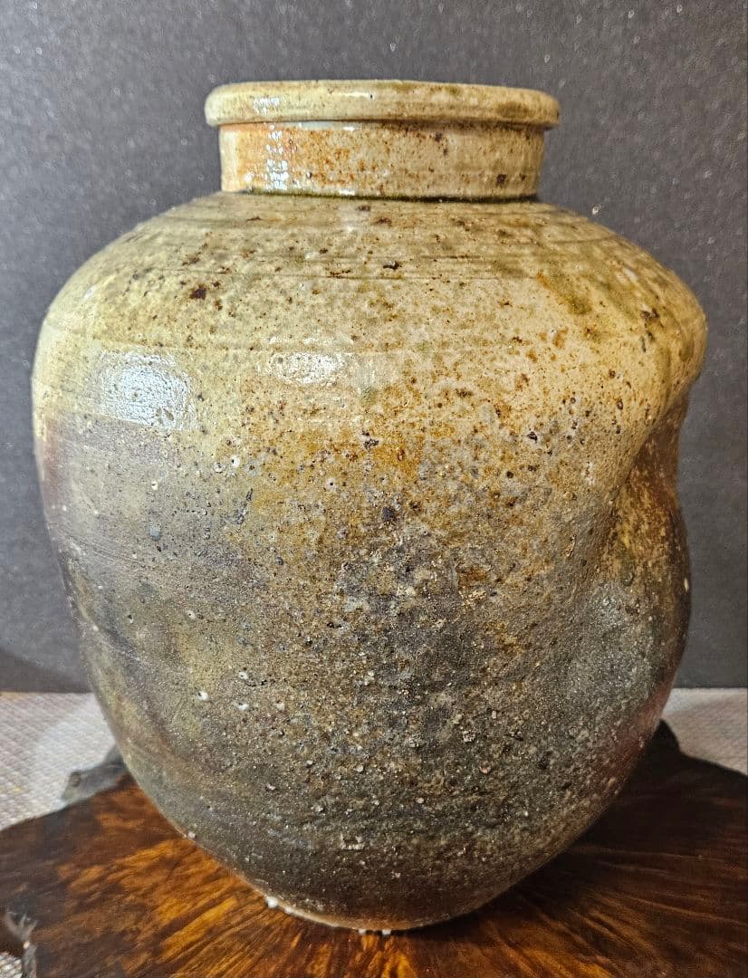 伊賀焼　森里香山作　窯変　高約28.0cm壺　大壺　花入　オブジェ定価30万円