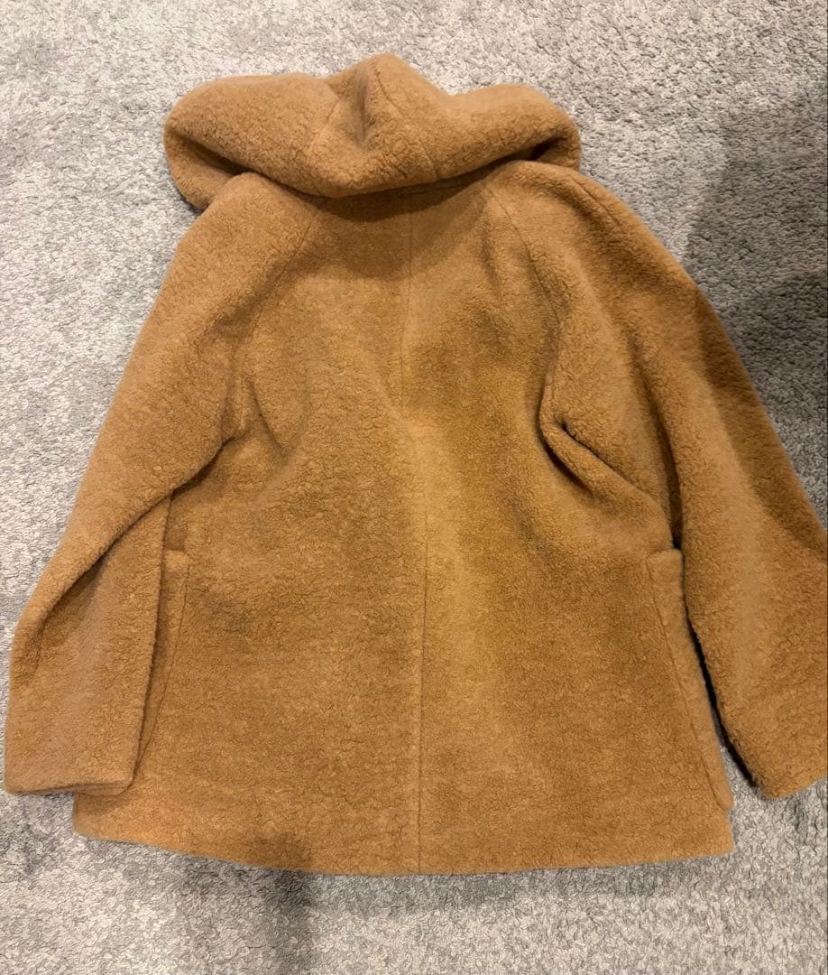 EPOCAエポカボアベアーフードコート40キャメルブラウン羊毛