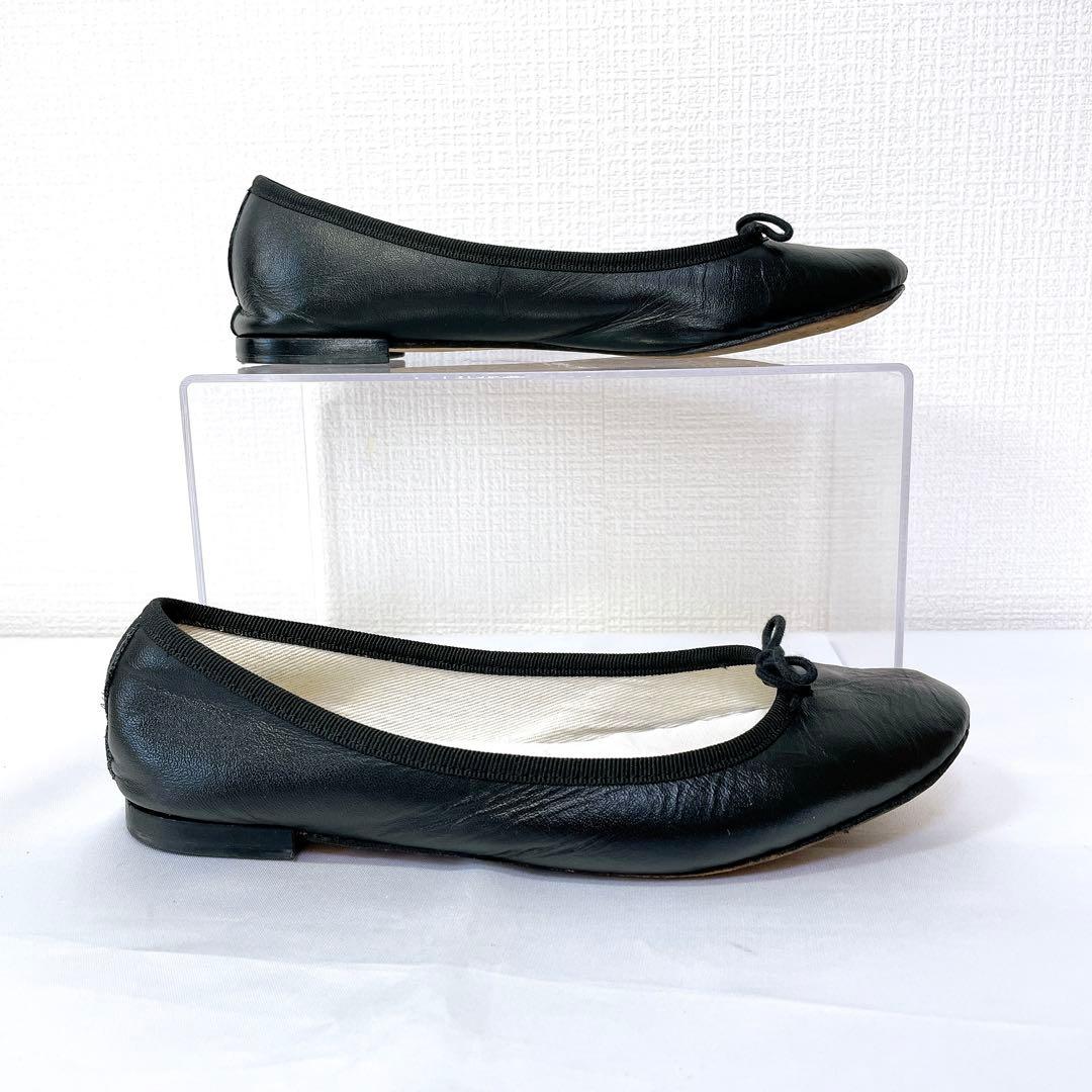 レペット バレエシューズ サンドリオン 37 本革 フラット リボン 黒