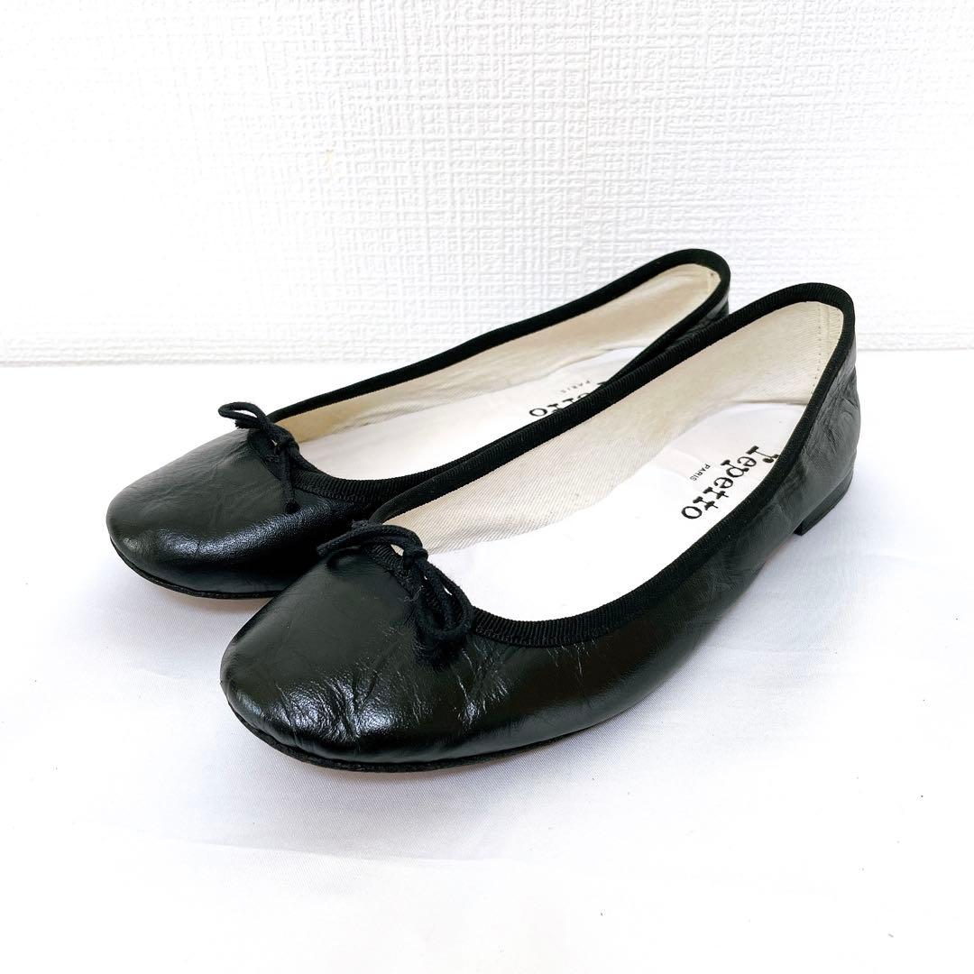 レペット バレエシューズ サンドリオン 37 本革 フラット リボン 黒