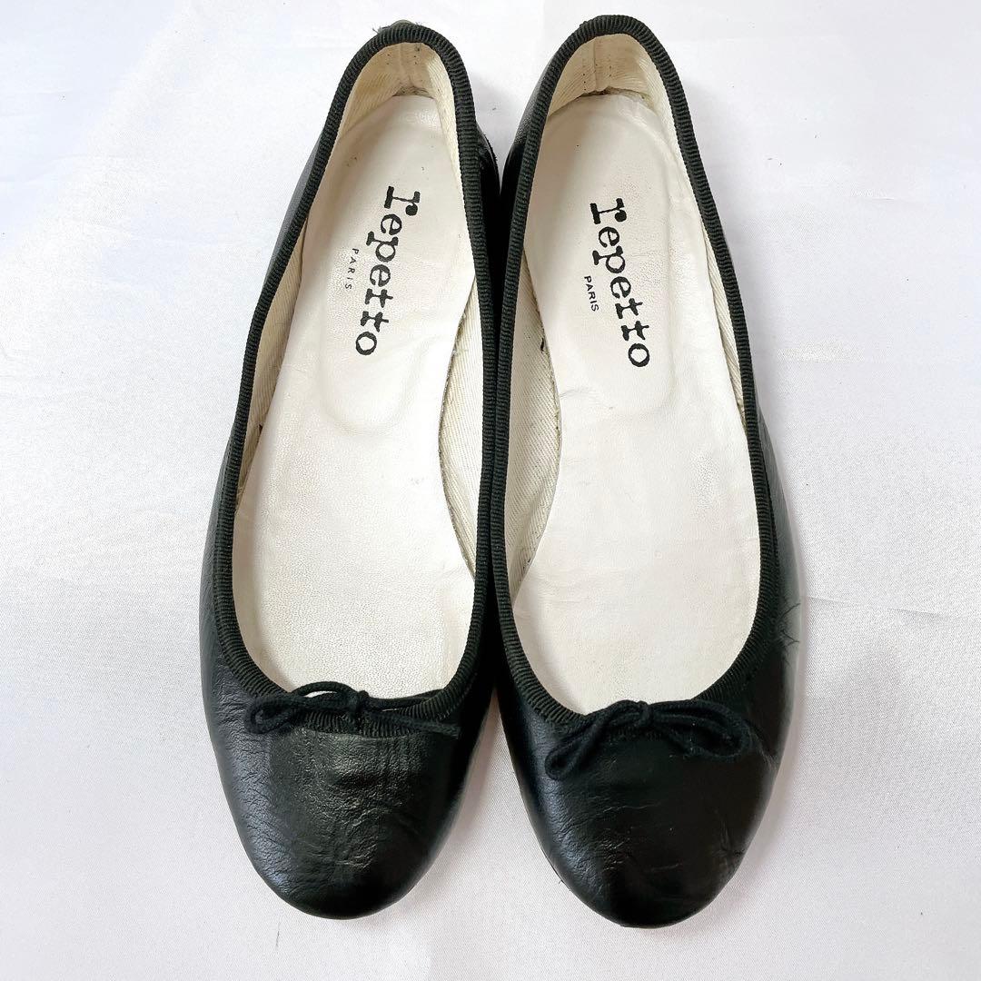 レペット バレエシューズ サンドリオン 37 本革 フラット リボン 黒