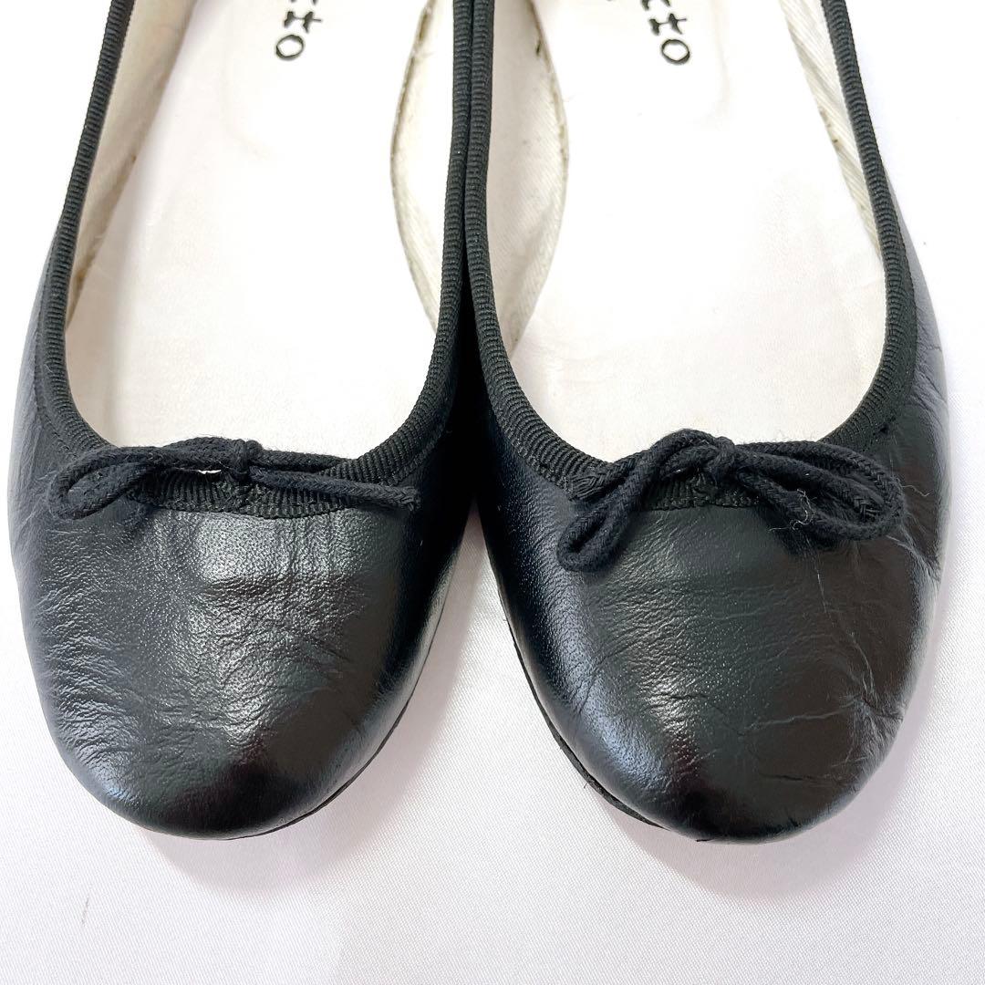 レペット バレエシューズ サンドリオン 37 本革 フラット リボン 黒