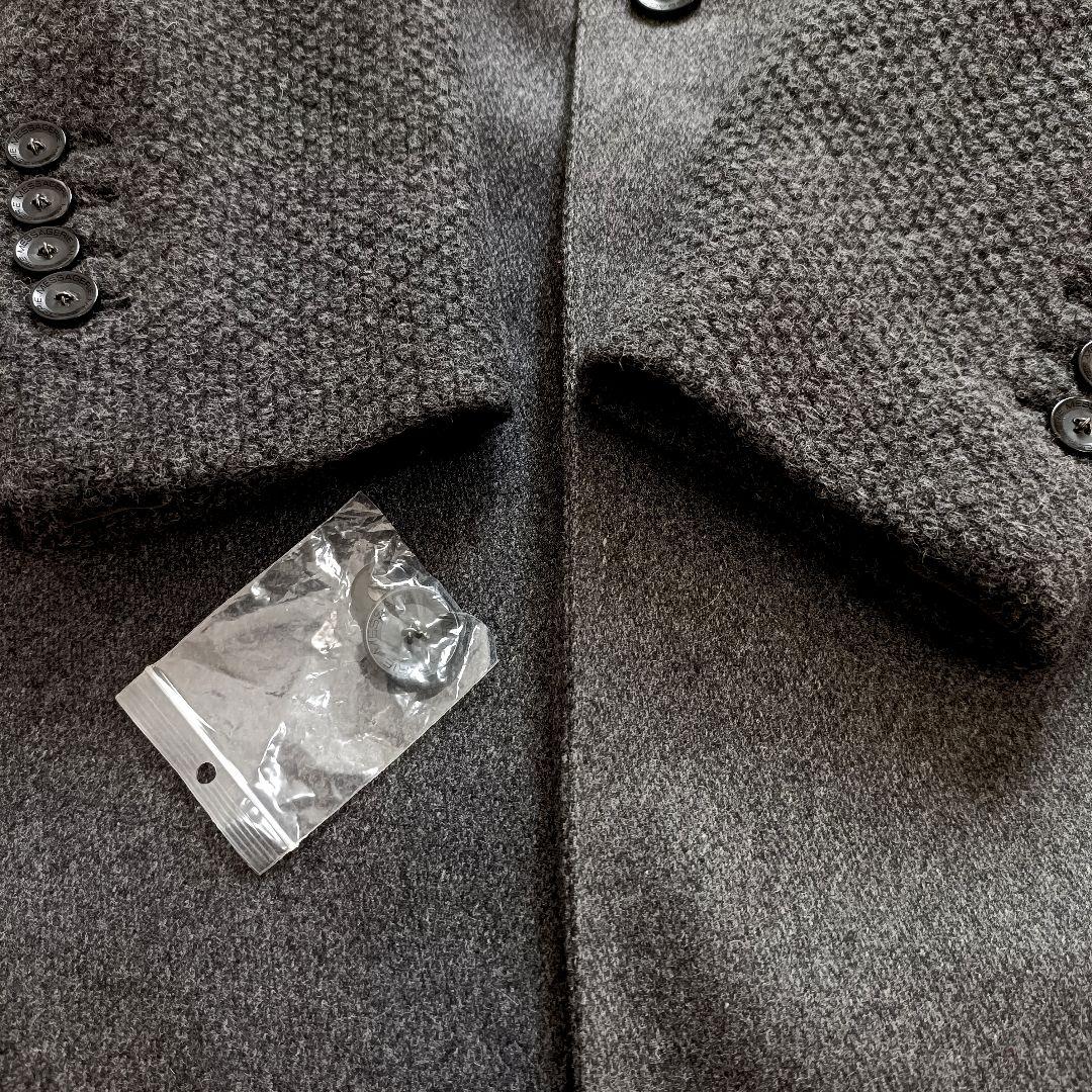 MESSAGERIE ウールチェスターコート　ロング　異素材切替　グレー