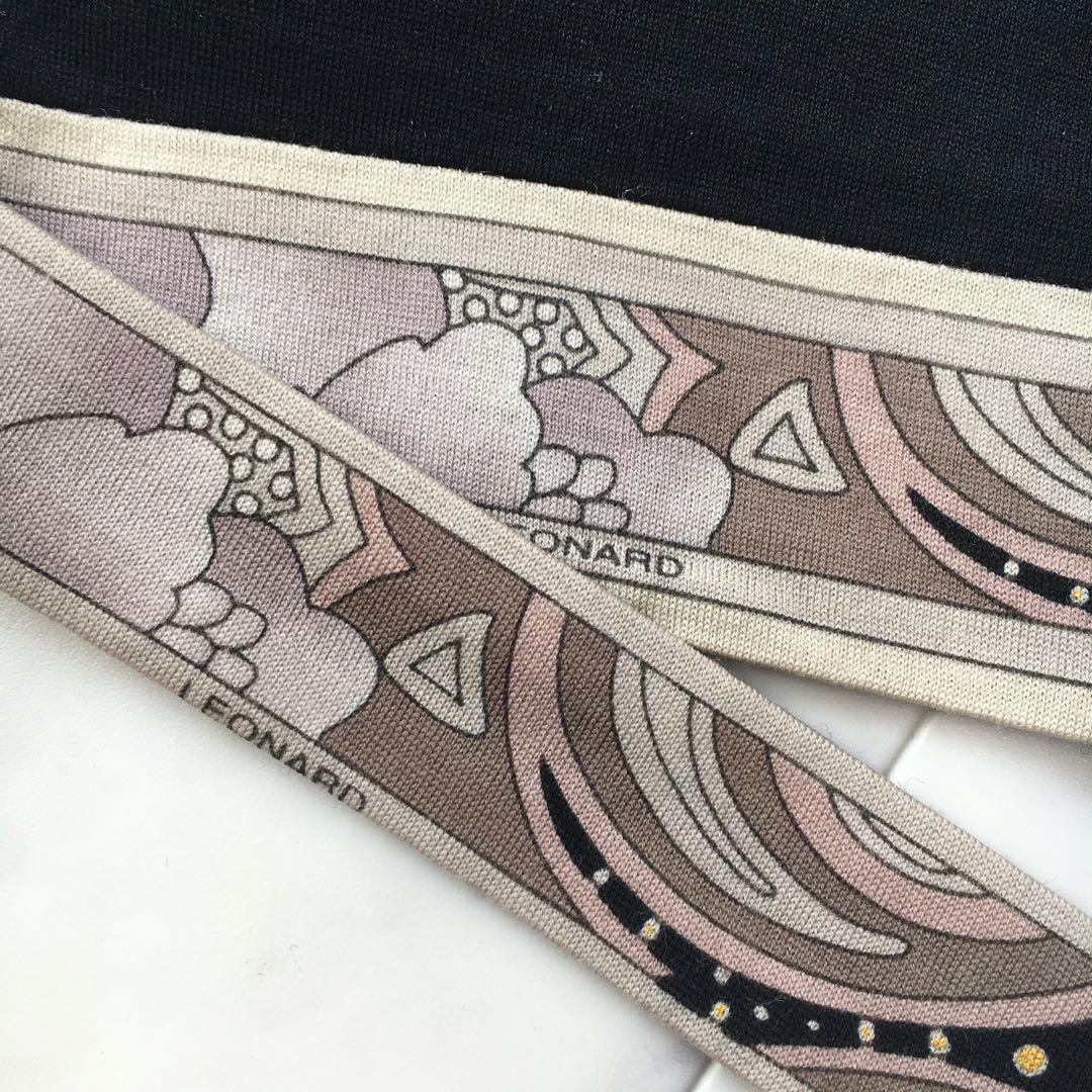 新品同様 LEONARD レオナール　ベルト付　ウール　ドレス　ワンピース