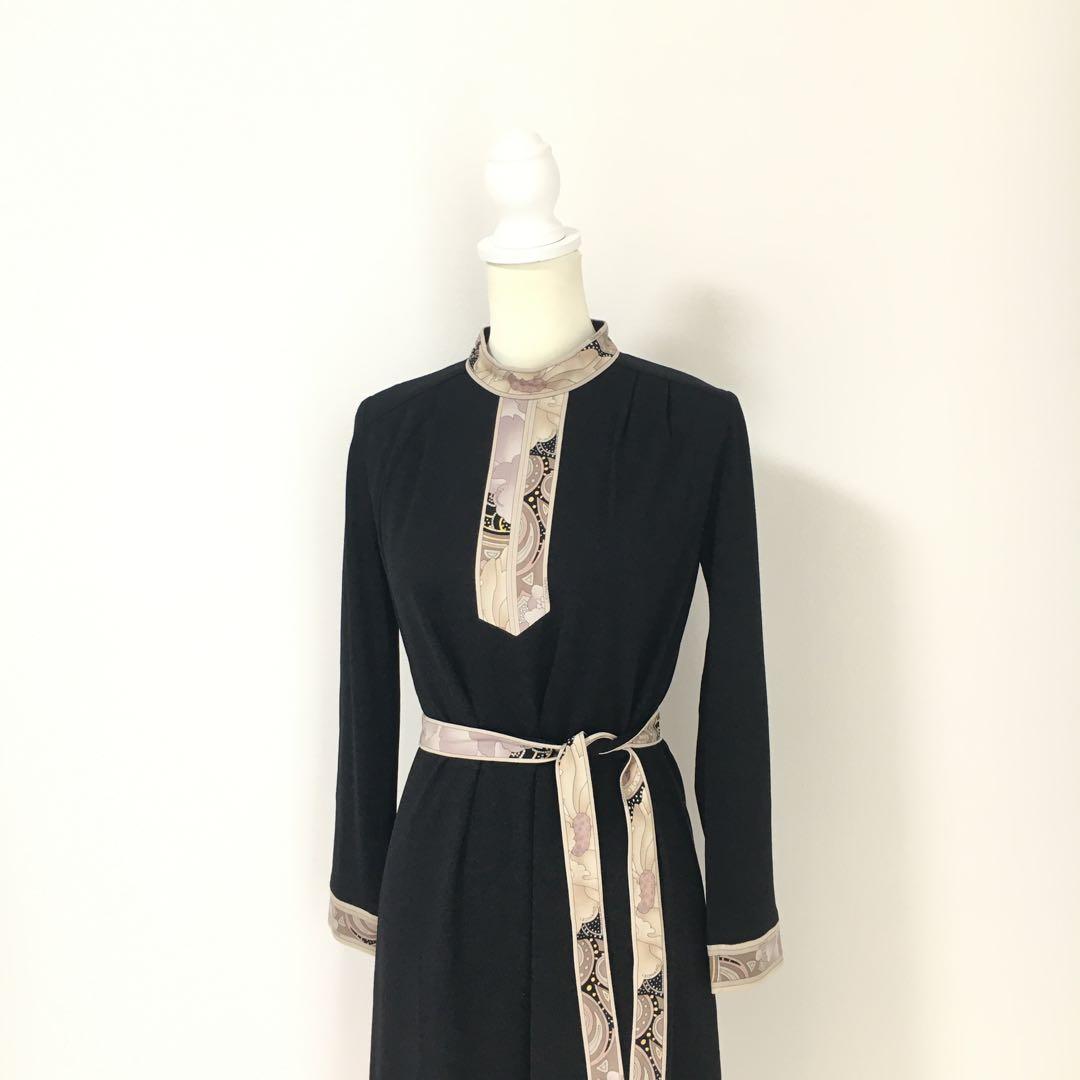 新品同様 LEONARD レオナール　ベルト付　ウール　ドレス　ワンピース