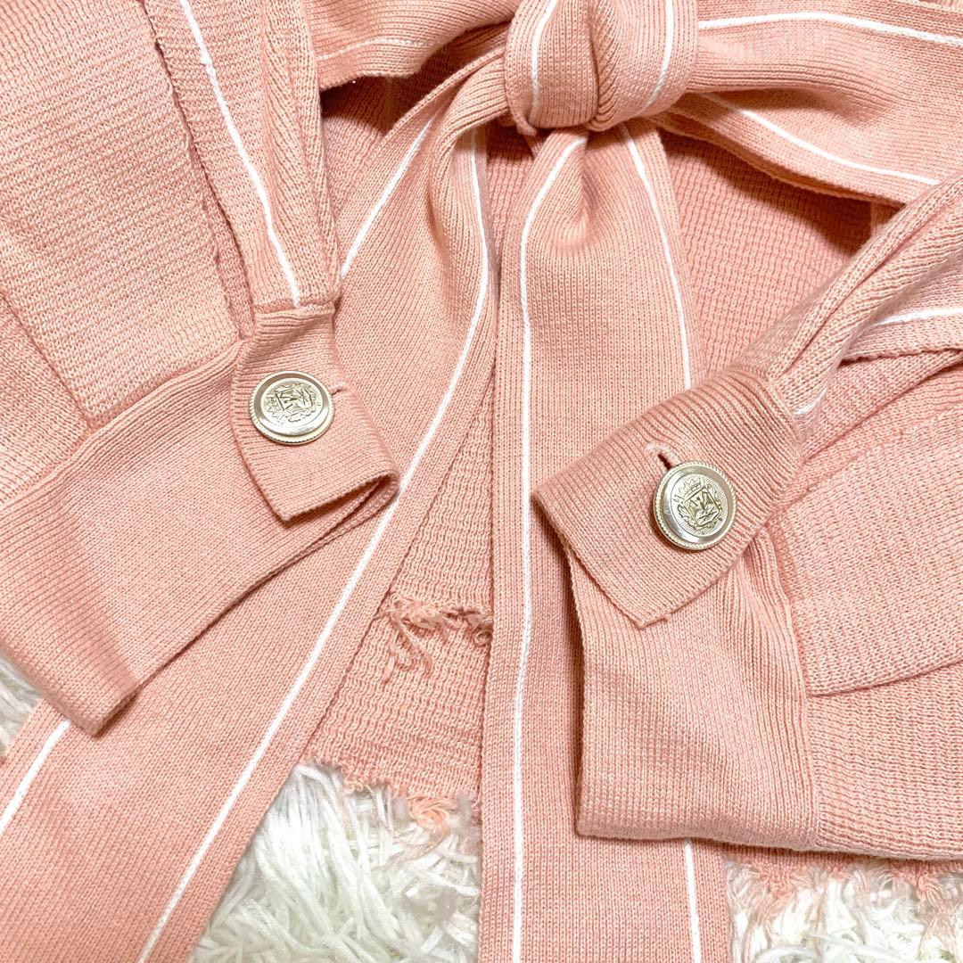 美品✨2025AW 今季完売 ミラノリブ ニットワークジャケット ベルト ピンク