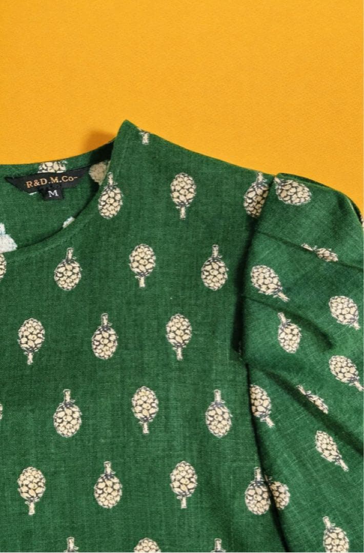 ま*ス様 オールドマンズテーラー　グリーン アーティチョーク柄 ロングワンピース