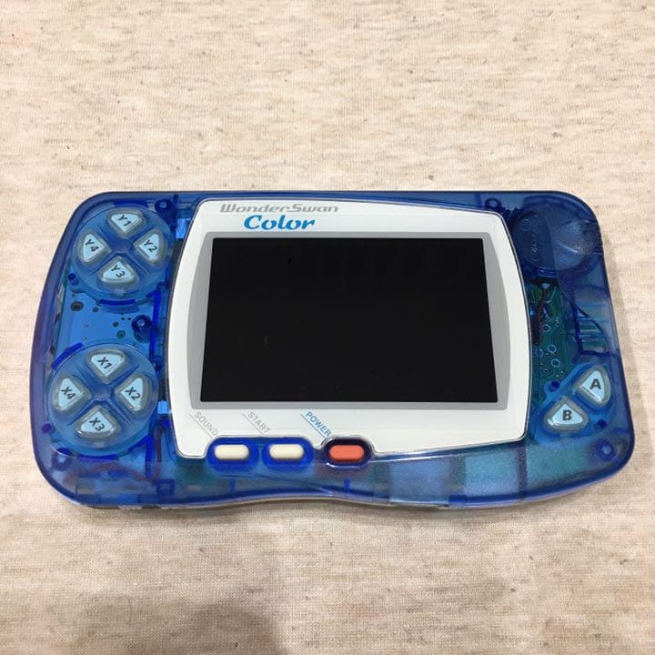 純正外装＋旧型バックライト液晶◇ワンダースワンカラー◇クリスタルブルー本体◇
