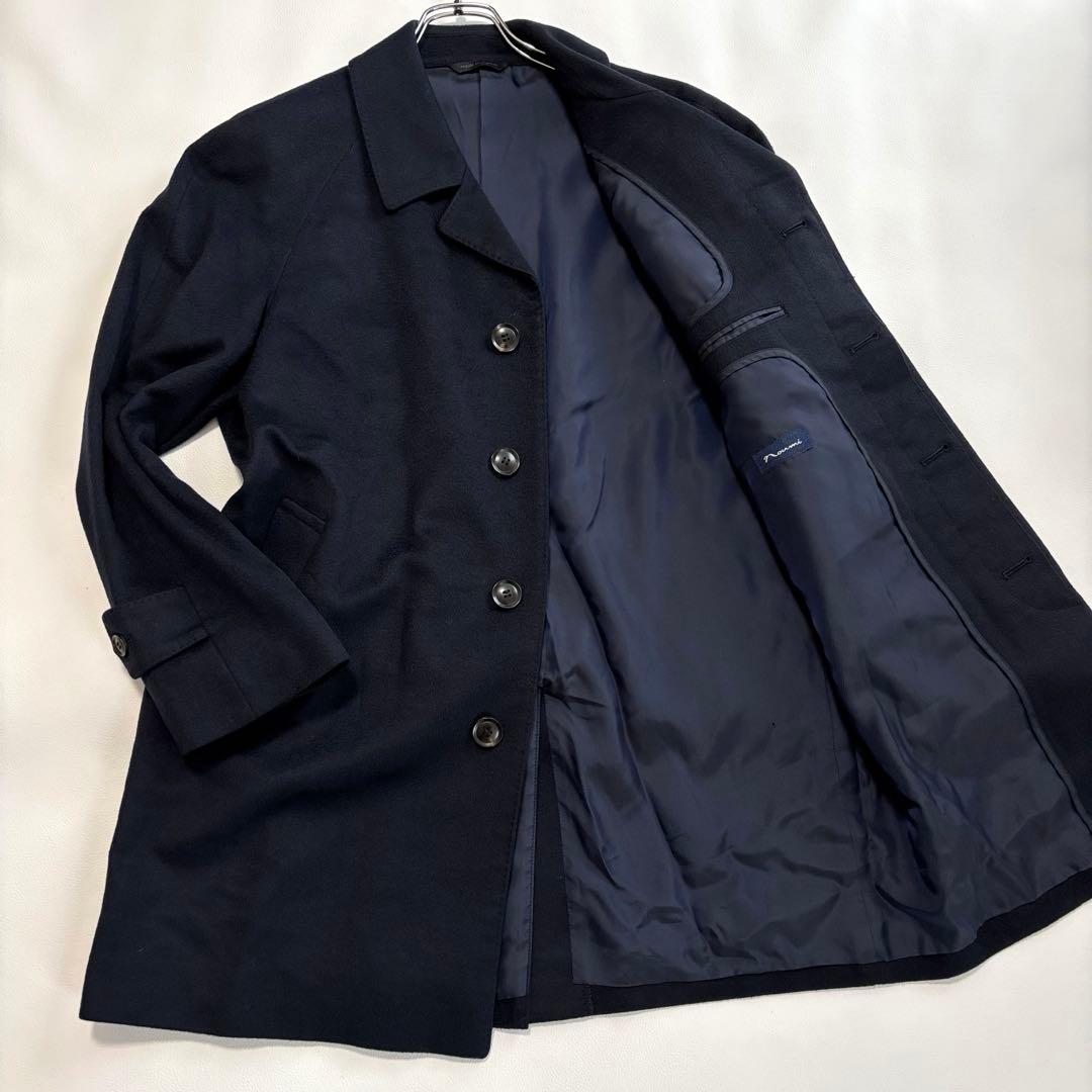 美品 野海 エルメネジルドゼニア カシミヤ100% チェスターコート M 紺色