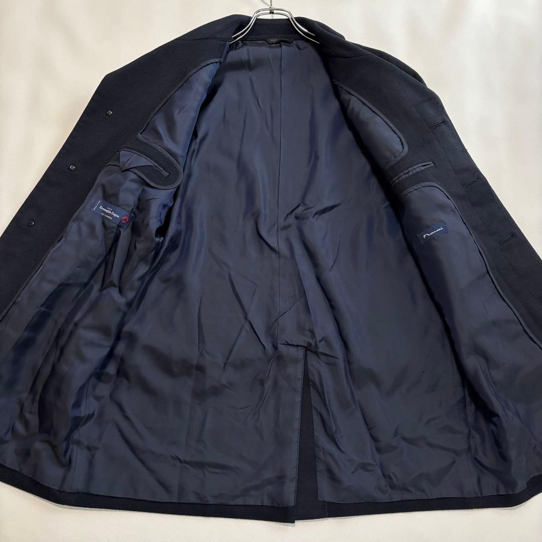 美品 野海 エルメネジルドゼニア カシミヤ100% チェスターコート M 紺色