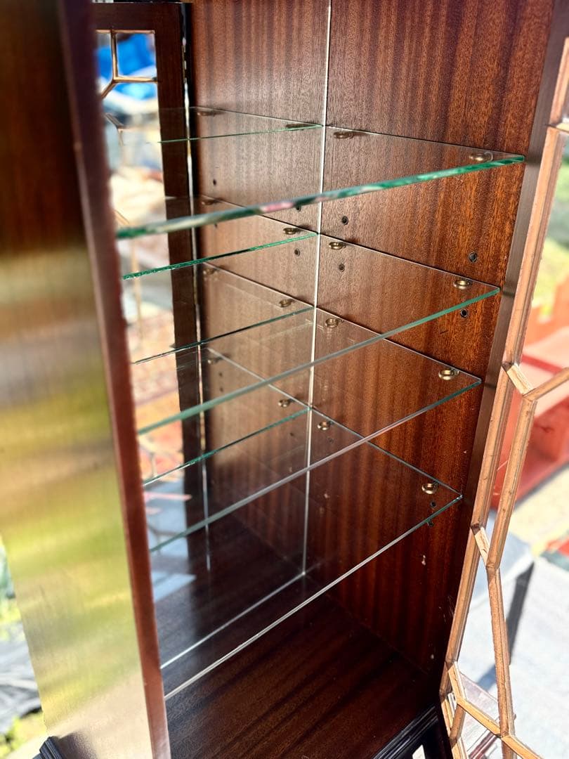 スリム設計 英国製 マホガニー材 キャビネット 幅57㎝ 美品