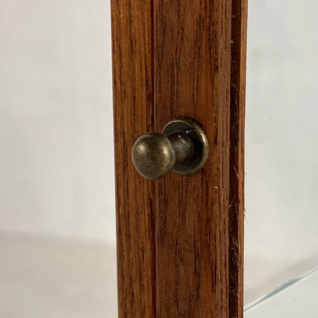 古い木製 ガラスケース 2段 卓上 ショーケース 展示ケース 店舗什器