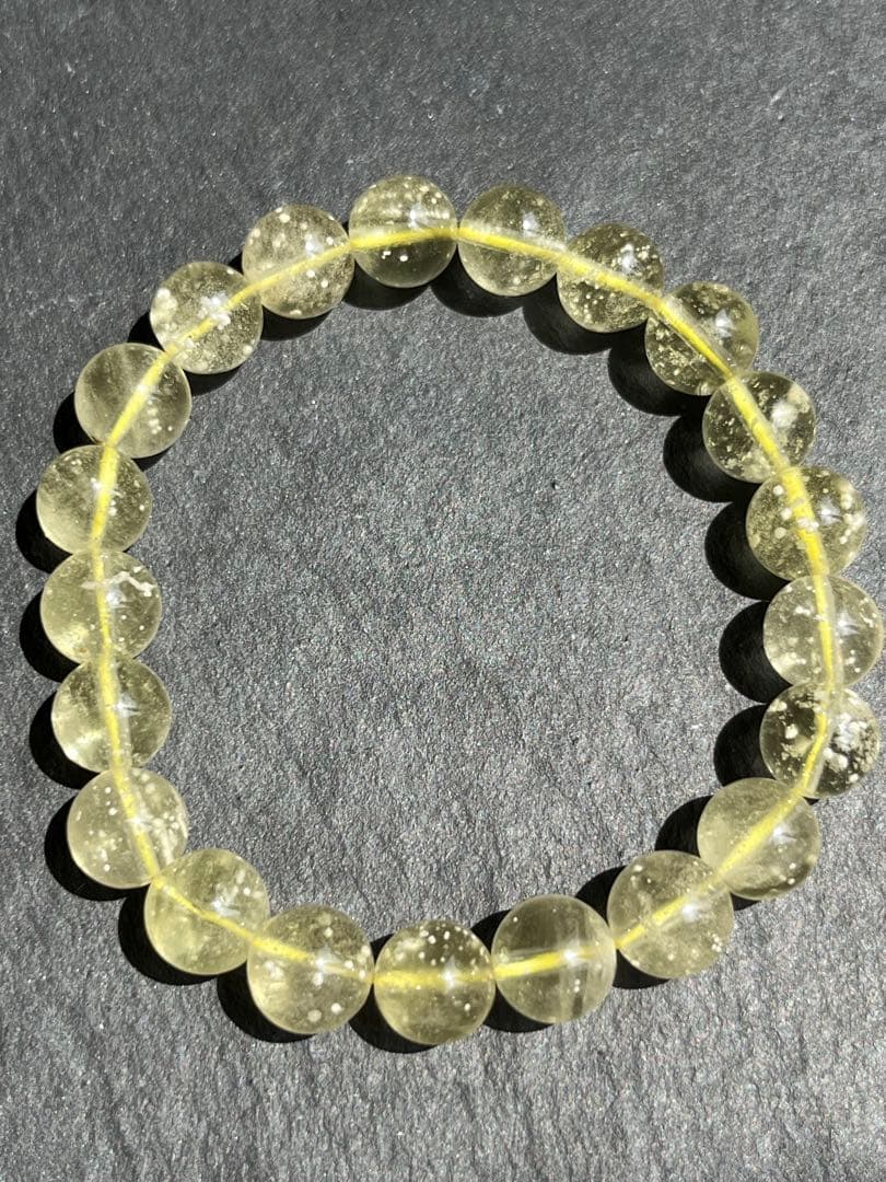 鑑別書付き　リビアングラス　8.9〜9.2㎜　ブレスレット　№3