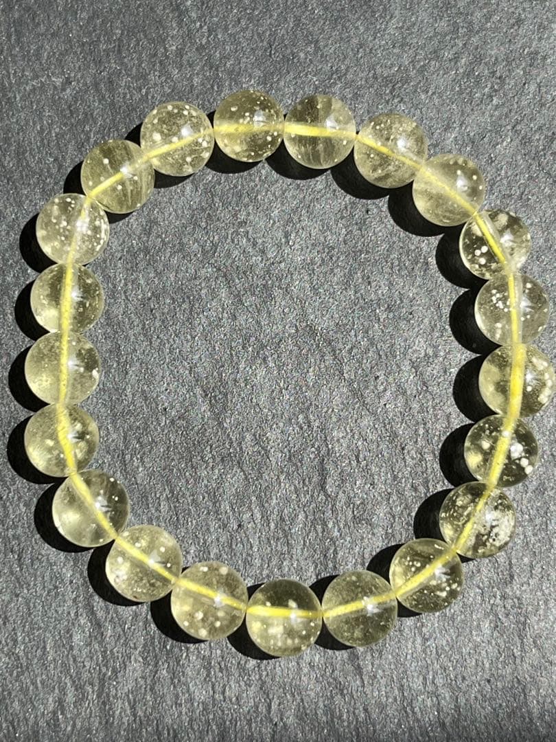 鑑別書付き　リビアングラス　8.9〜9.2㎜　ブレスレット　№3