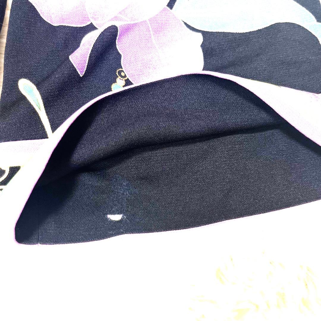 近年　極美品☆レオナールカンカンチュニックワンピース大きいサイズボウタイ花柄