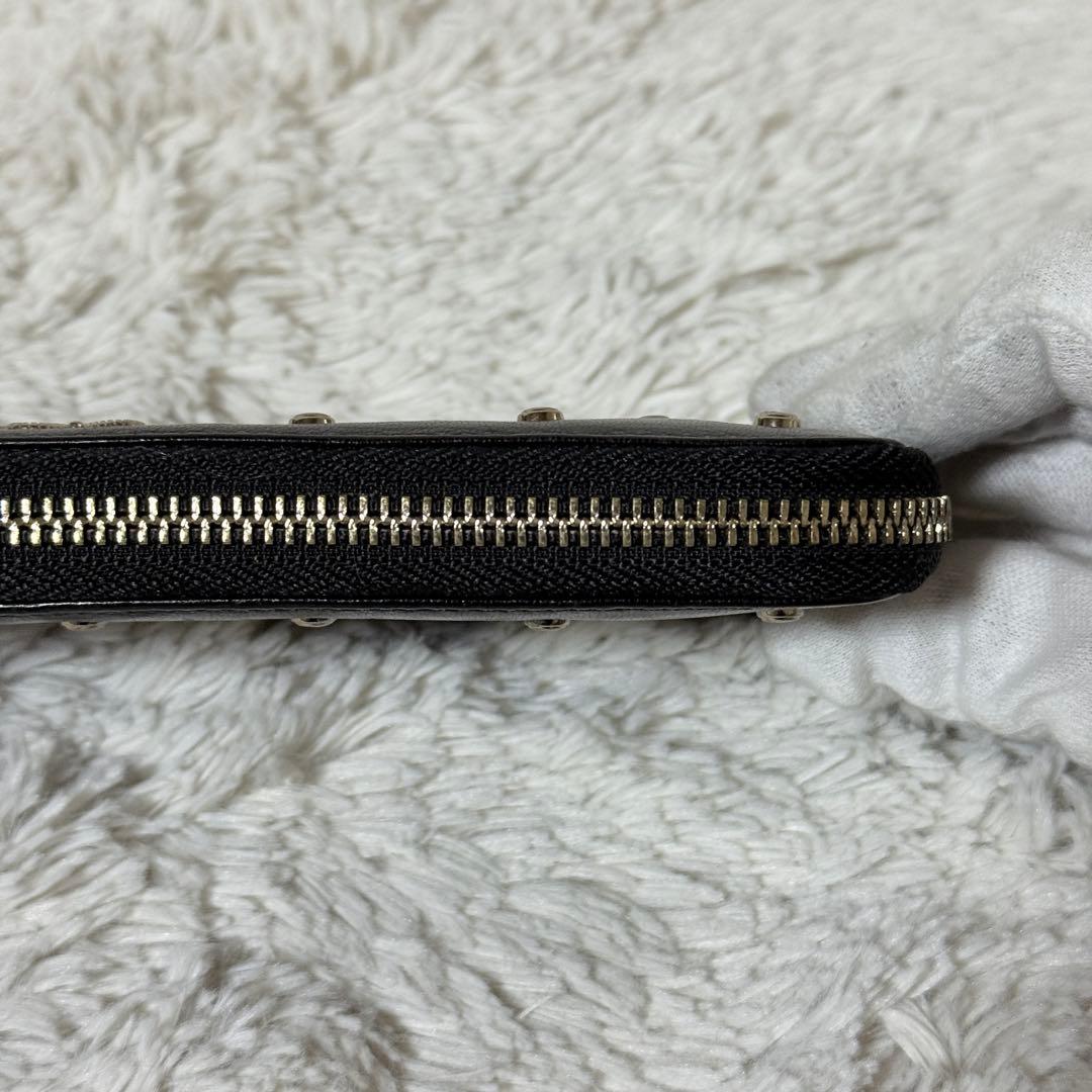 極美品✨アニヤハインドマーチ　スタッズウォレット　長財布　レザー　ブラック