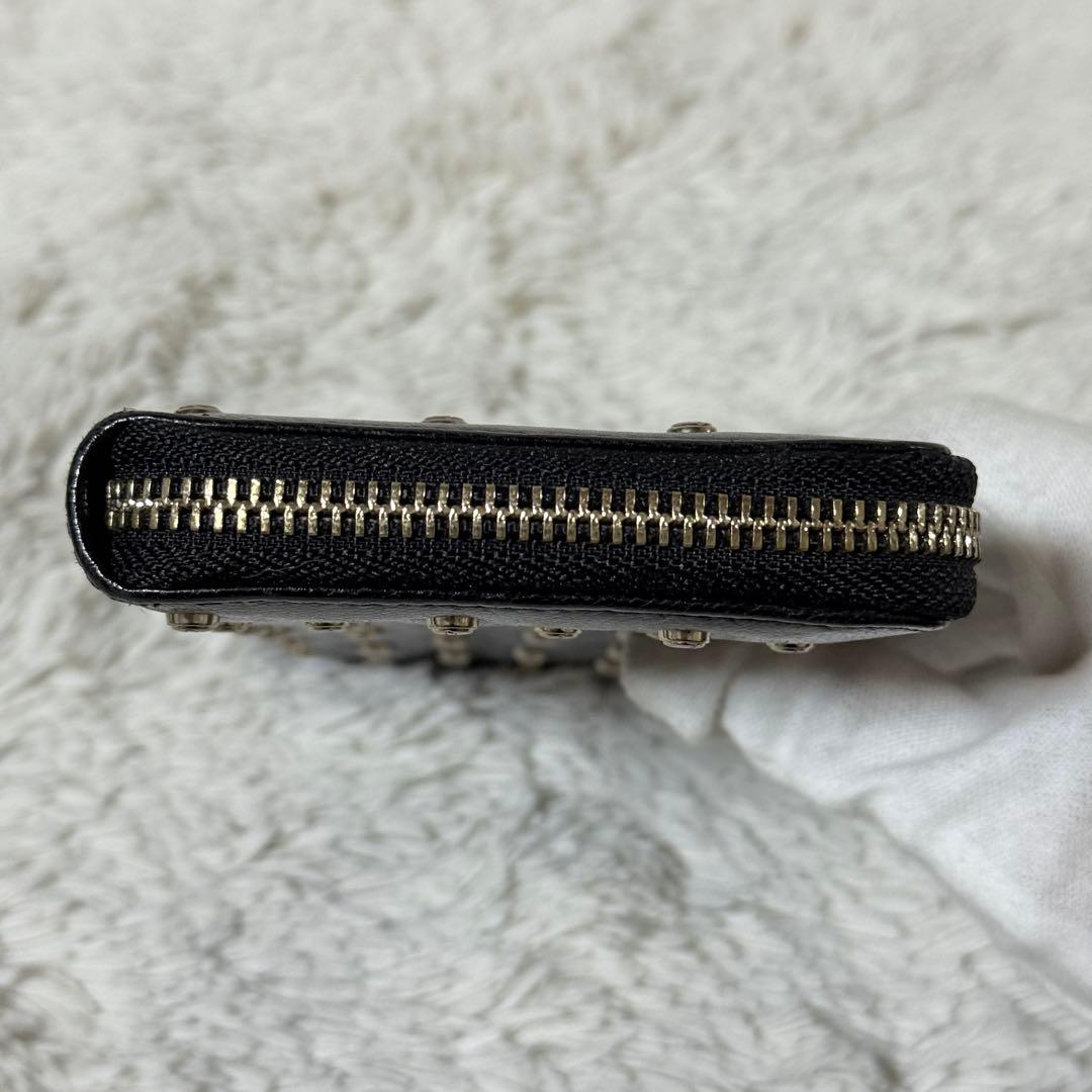 極美品✨アニヤハインドマーチ　スタッズウォレット　長財布　レザー　ブラック