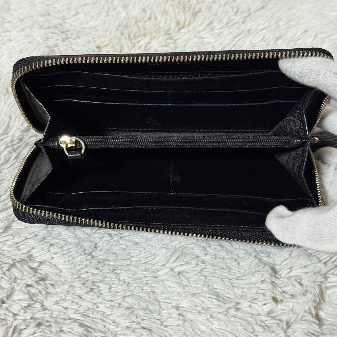 極美品✨アニヤハインドマーチ　スタッズウォレット　長財布　レザー　ブラック