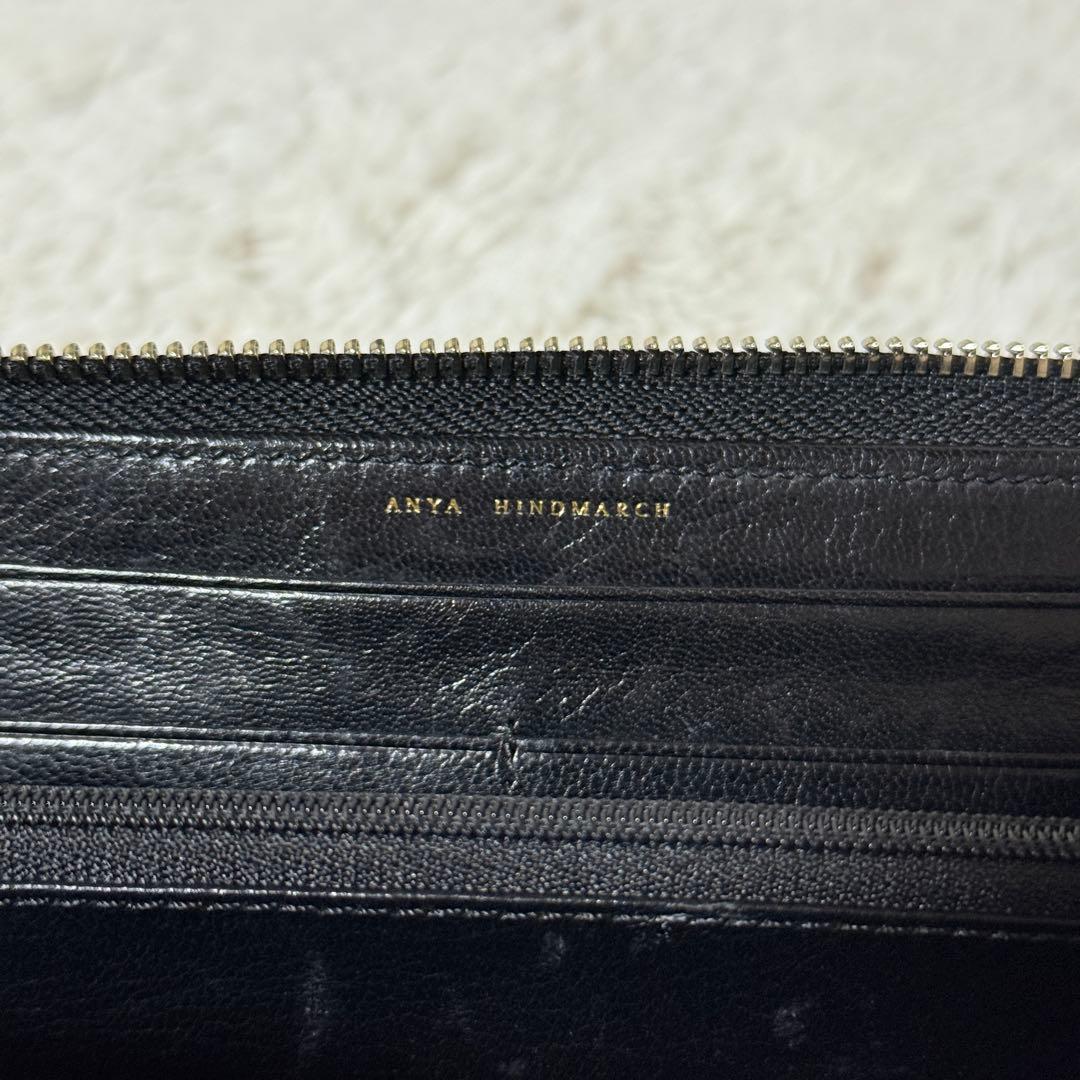 極美品✨アニヤハインドマーチ　スタッズウォレット　長財布　レザー　ブラック