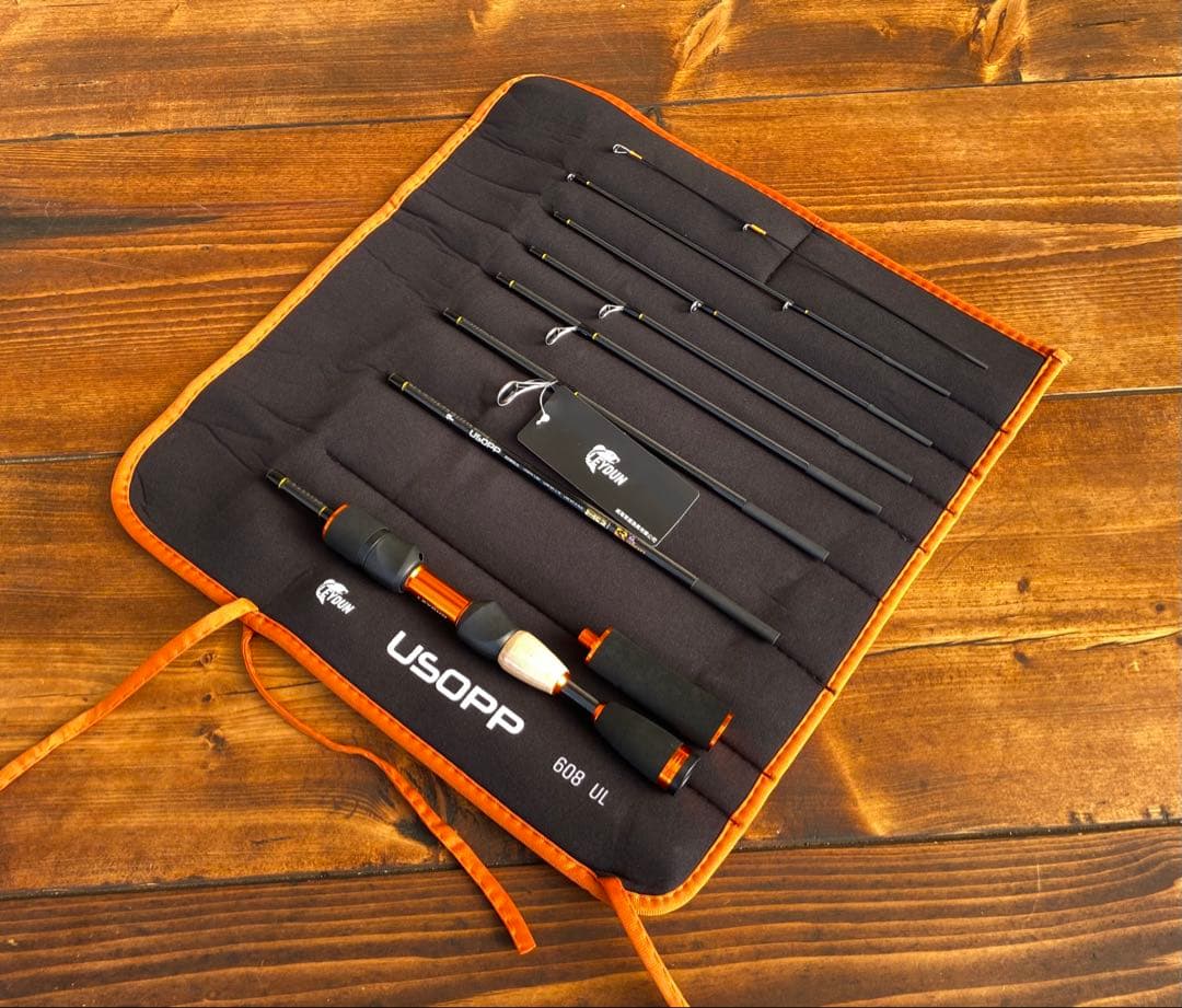 超軽量　カーボンロッド　8ピース　パックロッド　バスロッド　トラベルロッド　渓流