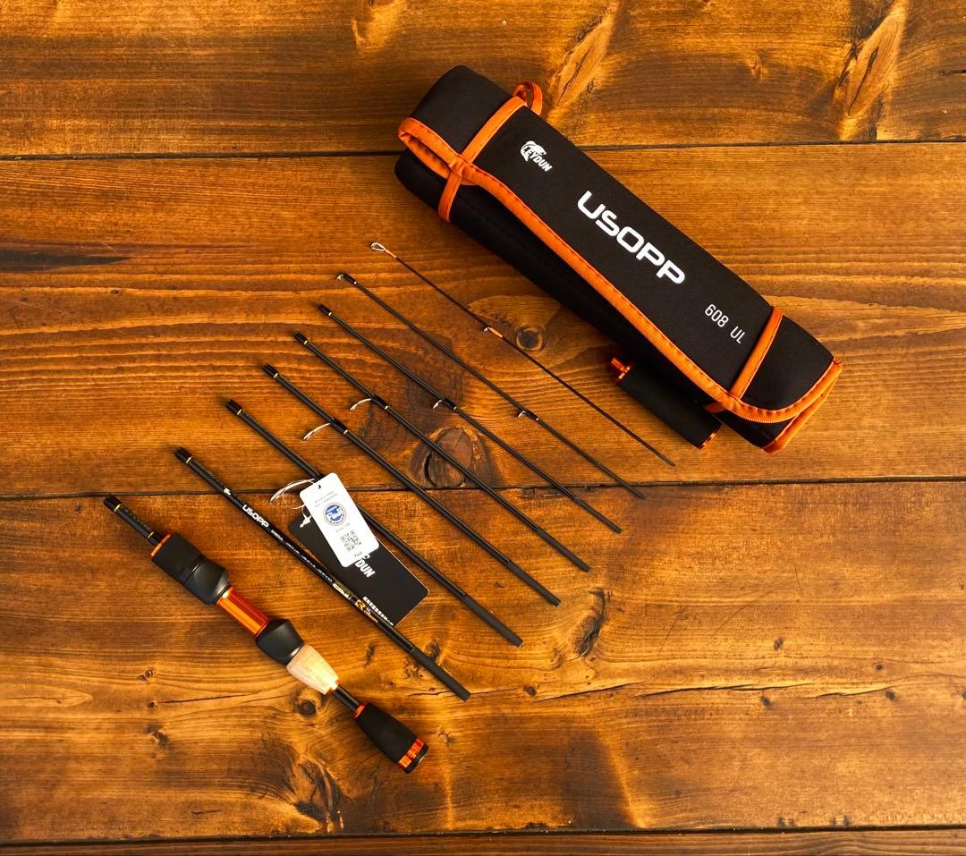超軽量　カーボンロッド　8ピース　パックロッド　バスロッド　トラベルロッド　渓流