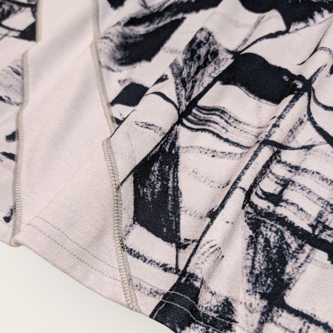 センソユニコ　UNICO　幾何学柄　アシンメトリー　ワンピース　グレー　38