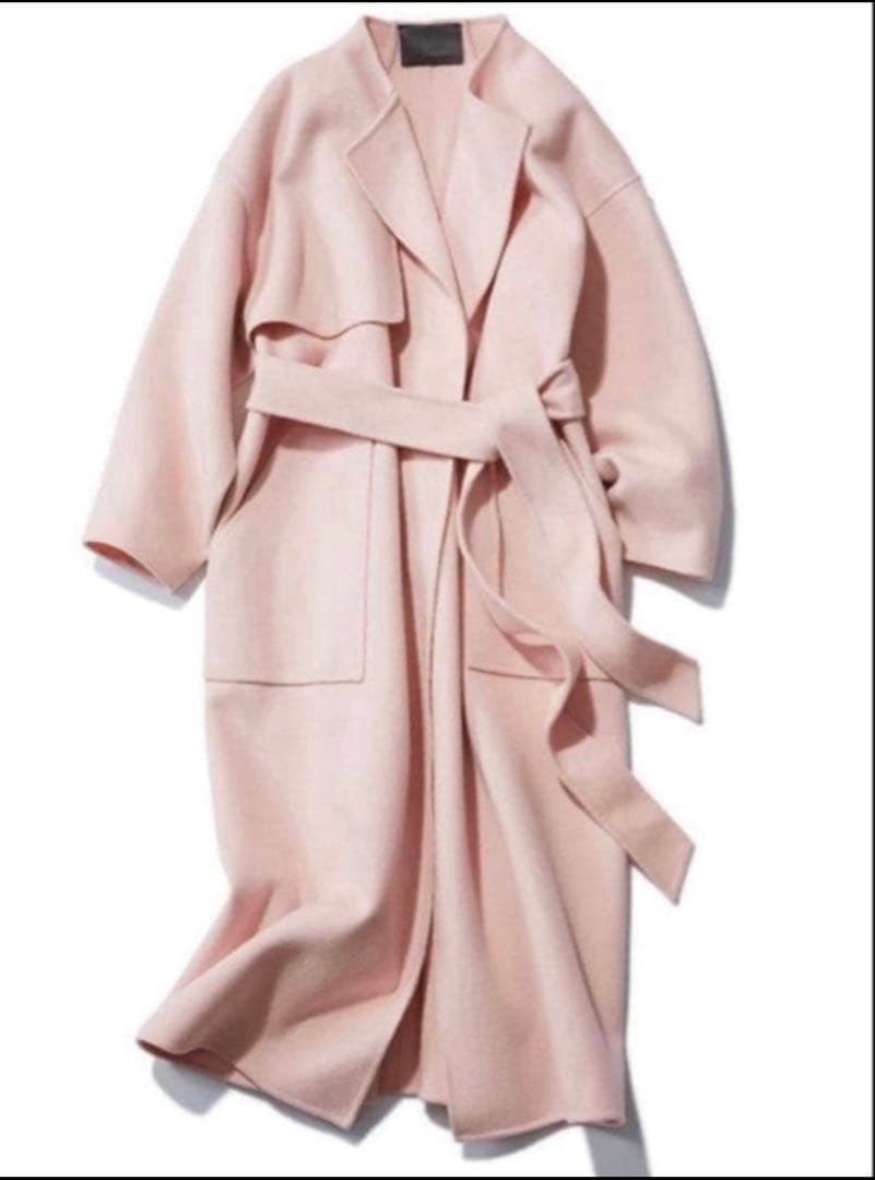 アンクレイヴ ウールリバーロングコート ベルト ベルテッドコート 1 ピンク