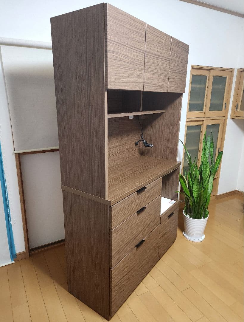 K*Y様 ニトリ【食器棚】エトナミドルブラウン【引き取り限定】未使用に近い美品