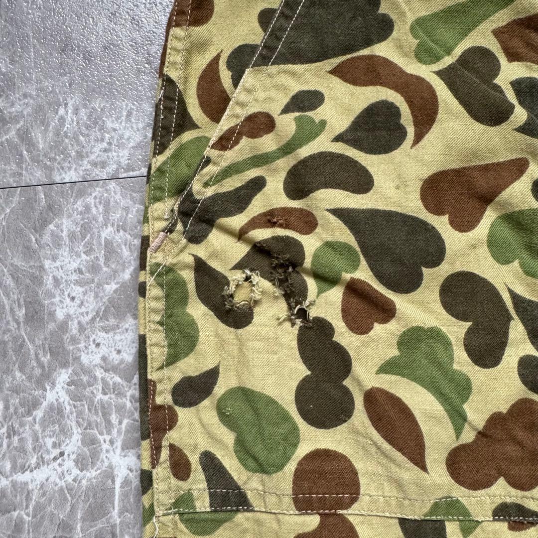 【極太】70s ダックハンターカモパンツ　迷彩ベイカーパンツ