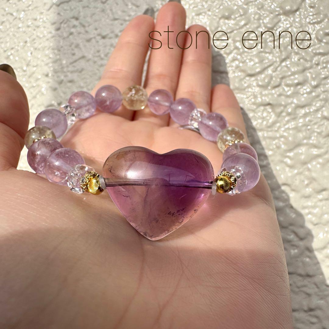 セール　天然石　ハンドメイドブレス　アメトリン　リビアングラス　アメジスト
