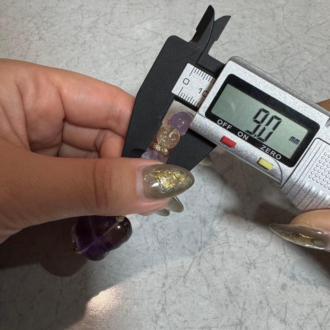 セール　天然石　ハンドメイドブレス　アメトリン　リビアングラス　アメジスト