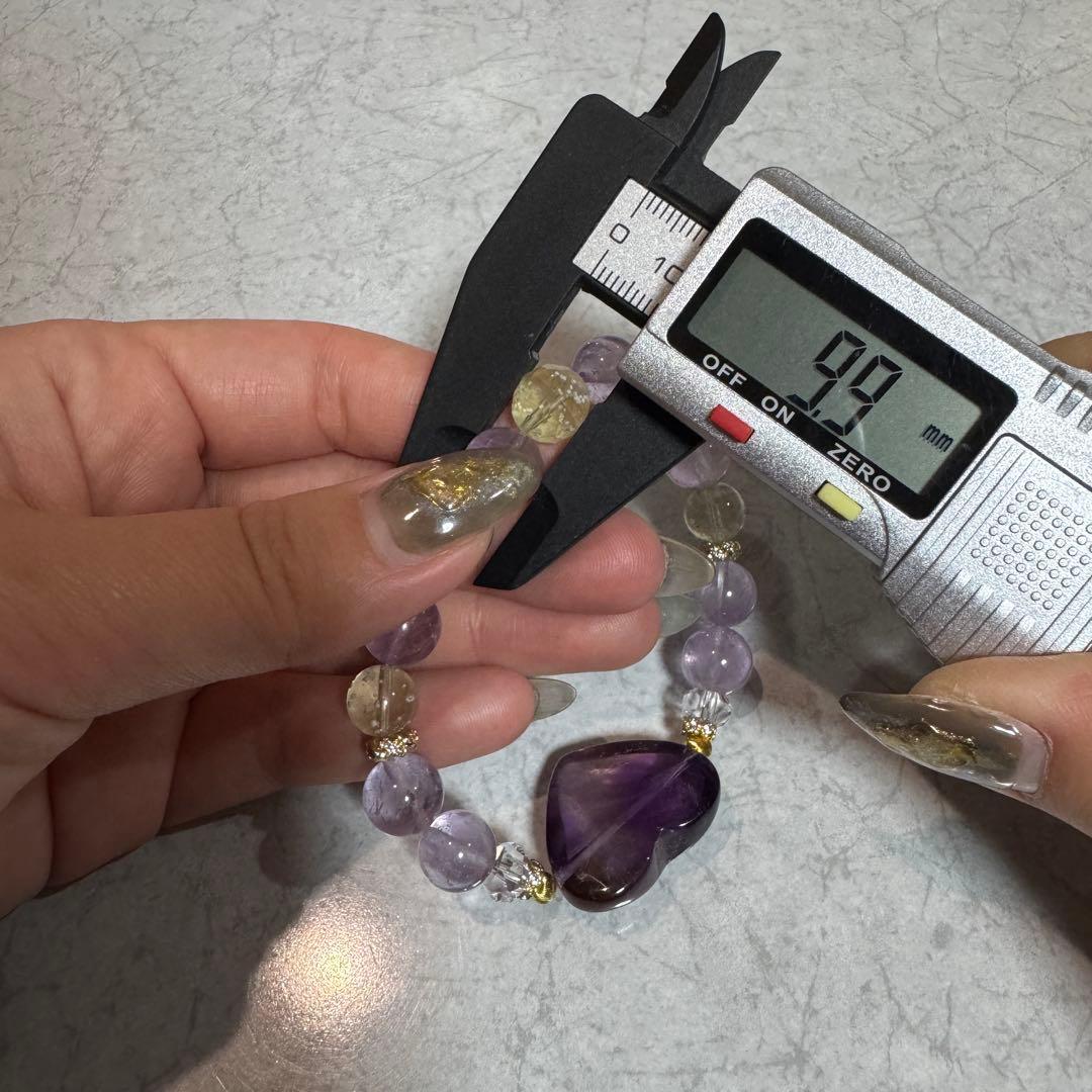 セール　天然石　ハンドメイドブレス　アメトリン　リビアングラス　アメジスト