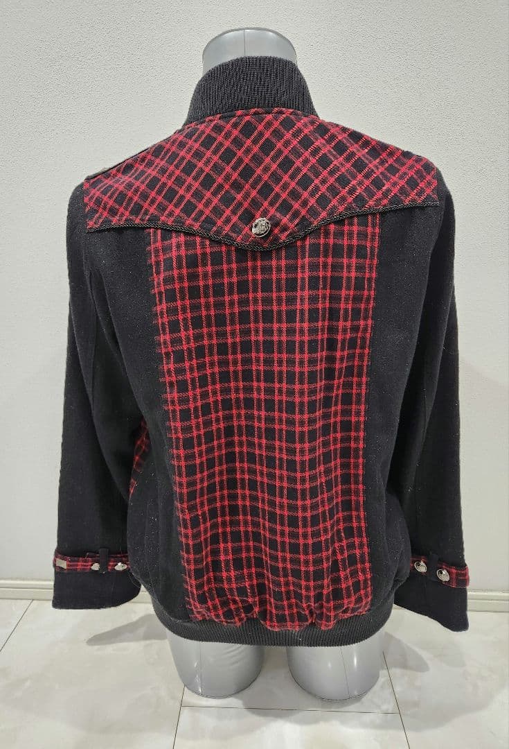 y2k グランジ サブカル アルゴンキン チェック柄 スタッズ ラメ ブルゾン