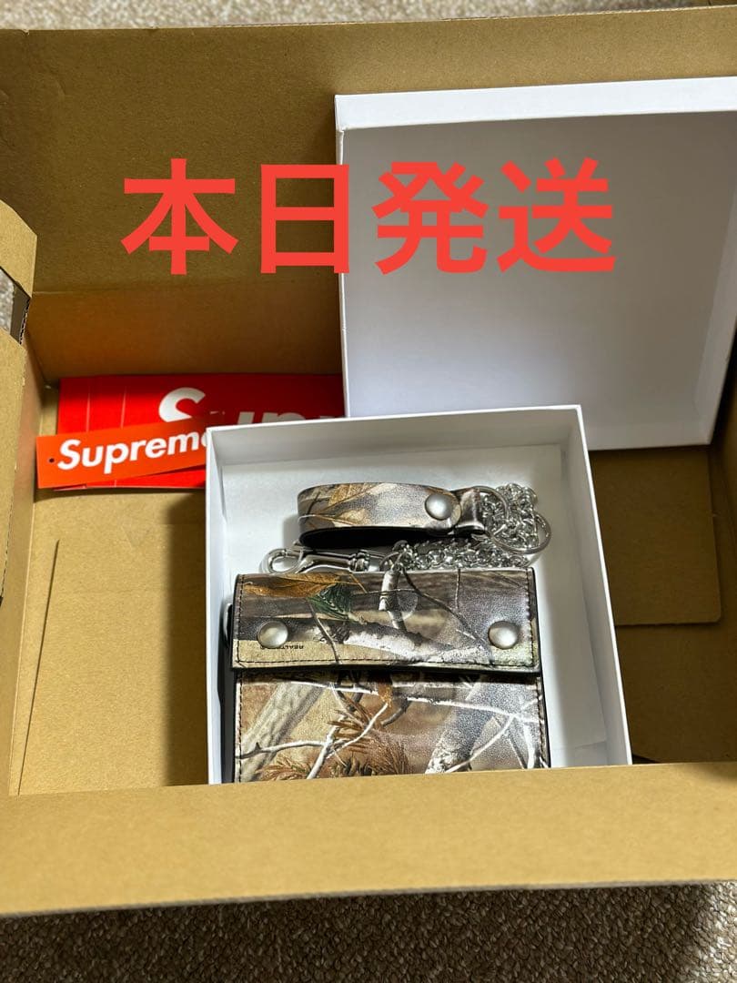 小物 Supreme Leather Chain Wallet (25FW) Camo