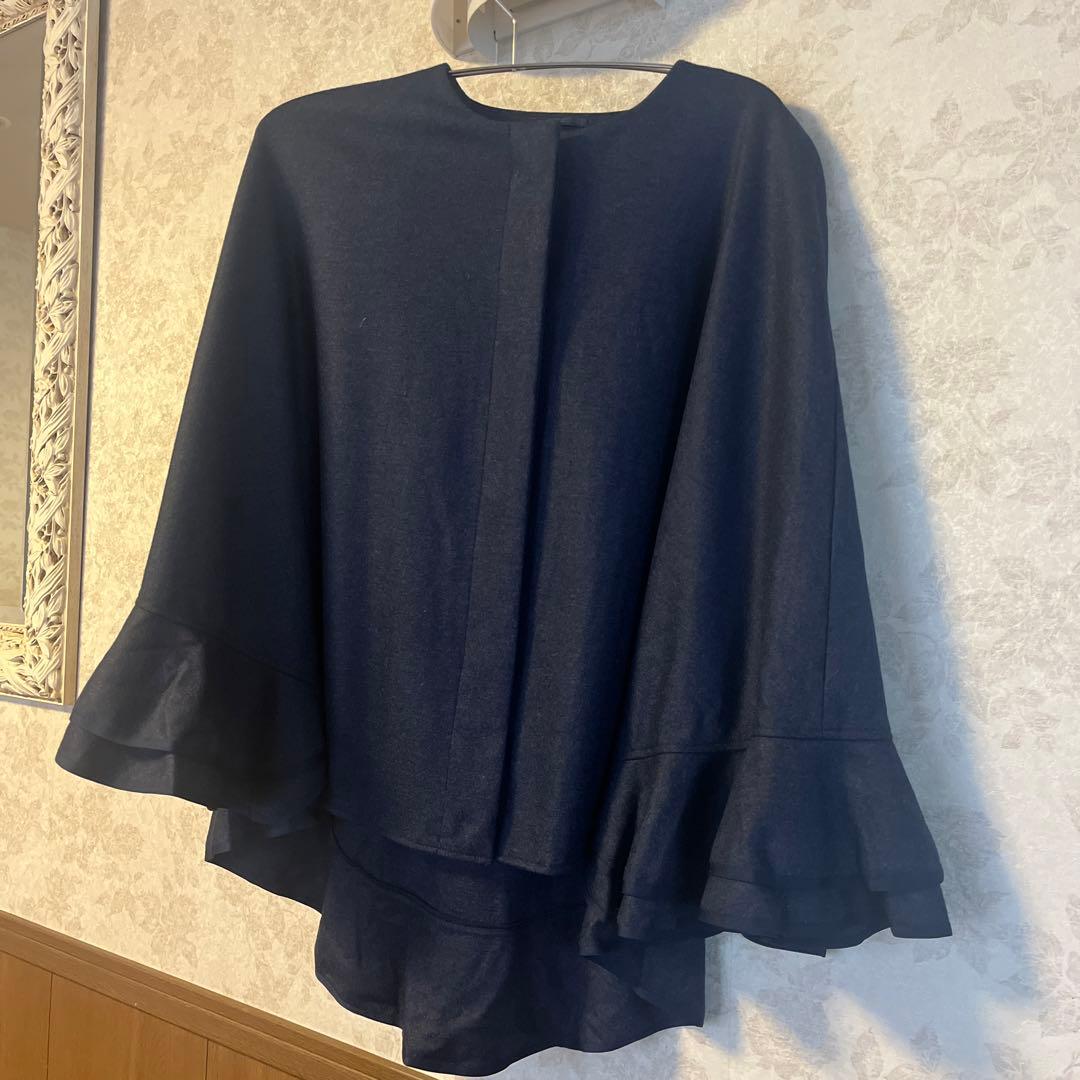 美品　大きいサイズ　トゥービーシック　ミンクボンボン　ポンチョケープコート