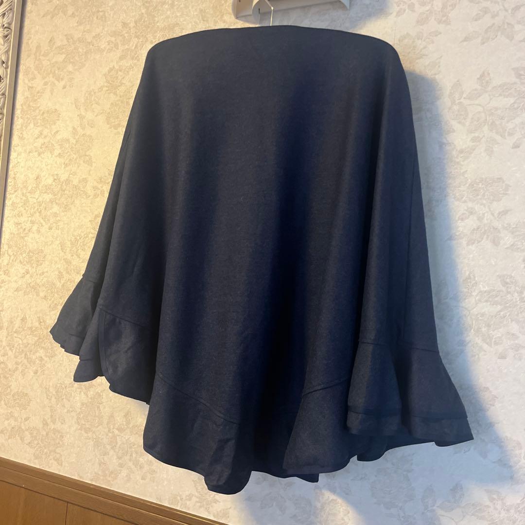 美品　大きいサイズ　トゥービーシック　ミンクボンボン　ポンチョケープコート