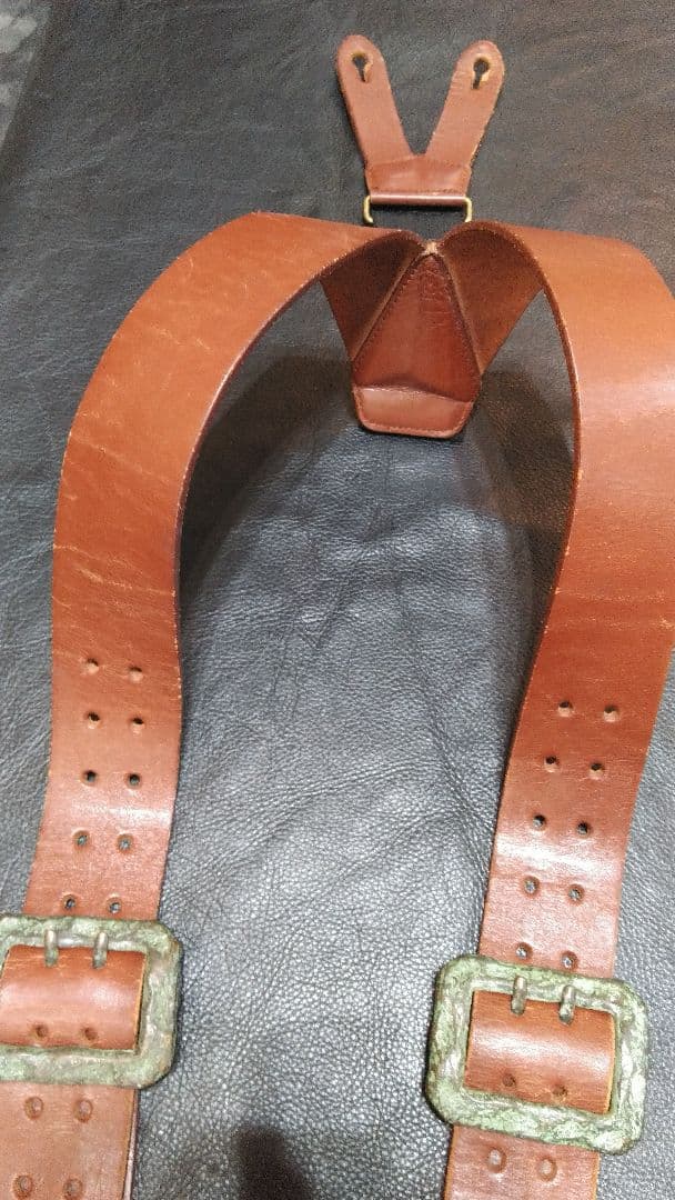 J*様 EVISU エヴィス　本革レザー サスペンダー 　ブラウン