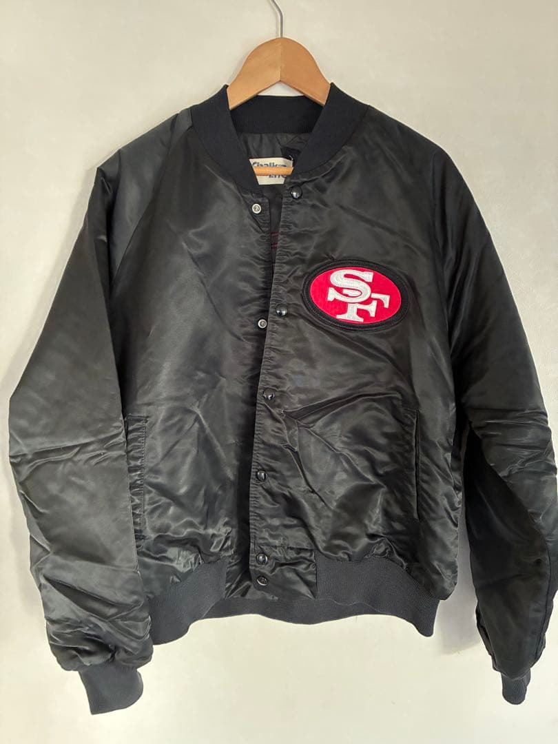 【ビンテージ】美品サンフランシスコ49ers ブラックスタジャン